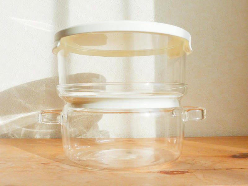 HARIOのガラスの蒸し器, 2品同時に作れるのが助かりすぎる…！, 朝ごはんで魚料理も叶ったよ, 後片づけまで気持ちいい