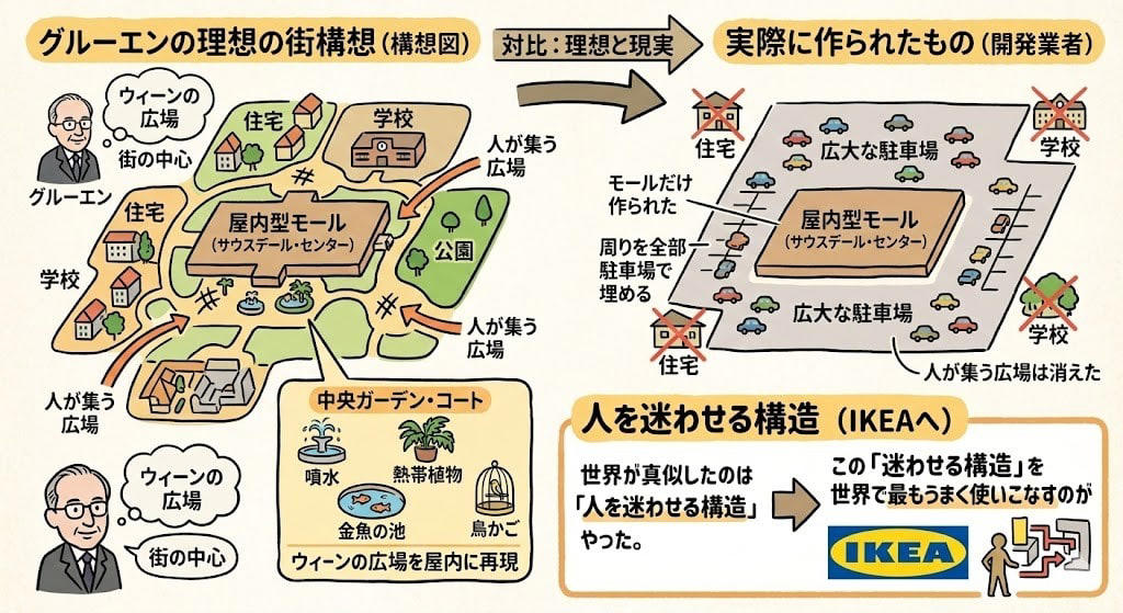 この記事で学べること, 買うつもりのなかったモノがカゴに入る店, 8ドルと英語ゼロでアメリカに降り立った建築家, 「広場」を作りたかった男が作ってしまったもの, 普通の店は約3割しか見せない。IKEAはほぼ100%, 「安いしまあいっか」の罠, ミートボールは最高のソファセールスマン, IKEAとカジノが使う同じ心理テクニック, 「あのろくでなし開発への養育費は払わない」, 世界最強の仕掛けが日本で効かん3つの理由, カルフールは4年で逃げた, まとめ：仕組みは「前提条件」とセットで動く