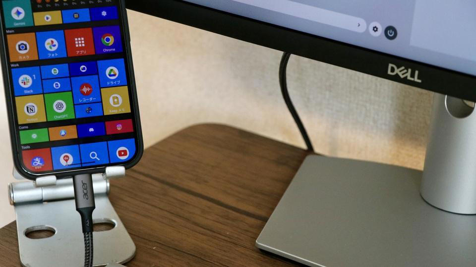 デスクトップモード、登場, Pixel、モニターにつないでみた, 思いのほか色々できました, ただ、使いやすいかはまた別の話, ちょっとした作業ならPC不要かも