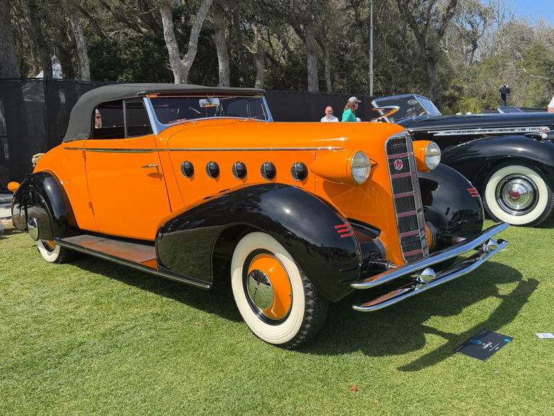 1934 LaSalle 350, 1957 Ford Thunderbird, 1965 Porsche 356C Cabriolet Police Car, 1985 Renault R5 Turbo II, 1994 Lancia Delta Integrale Evoluzione II, 1954 Kurtis 500S, 2008 Harmon Splinter, 2024 SCAD Aether, 2024 Bugatti Mistral, Dario Franchitti Race Car Collection, Honorable Mention: GEM eLXD Electric Medic Car