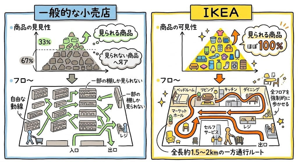 この記事で学べること, 買うつもりのなかったモノがカゴに入る店, 8ドルと英語ゼロでアメリカに降り立った建築家, 「広場」を作りたかった男が作ってしまったもの, 普通の店は約3割しか見せない。IKEAはほぼ100%, 「安いしまあいっか」の罠, ミートボールは最高のソファセールスマン, IKEAとカジノが使う同じ心理テクニック, 「あのろくでなし開発への養育費は払わない」, 世界最強の仕掛けが日本で効かん3つの理由, カルフールは4年で逃げた, まとめ：仕組みは「前提条件」とセットで動く