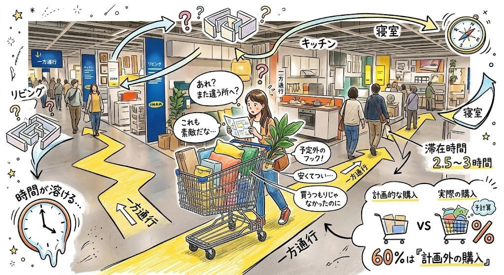 この記事で学べること, 買うつもりのなかったモノがカゴに入る店, 8ドルと英語ゼロでアメリカに降り立った建築家, 「広場」を作りたかった男が作ってしまったもの, 普通の店は約3割しか見せない。IKEAはほぼ100%, 「安いしまあいっか」の罠, ミートボールは最高のソファセールスマン, IKEAとカジノが使う同じ心理テクニック, 「あのろくでなし開発への養育費は払わない」, 世界最強の仕掛けが日本で効かん3つの理由, カルフールは4年で逃げた, まとめ：仕組みは「前提条件」とセットで動く