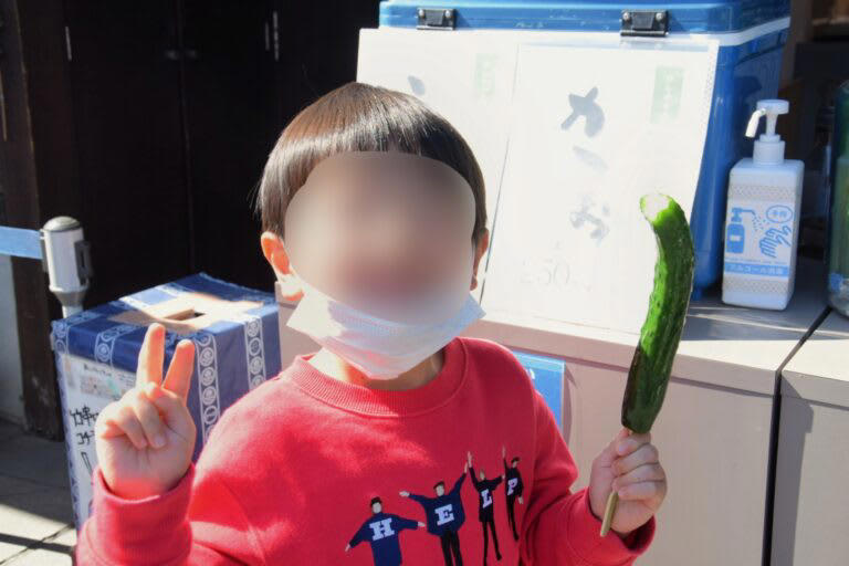 エース大松「やきとり」200円, 近江屋長兵衛商店「おからドーナツ」90円, 大手前「コロッケ」130円, 河村屋川越店「きゅうりの一本漬け うめ」250円, SNOOPY Village 川越店「スヌーピーやき」350円, 川越チーズケーキ「川越チーズケーキ」＆「川越バスクチーズケーキ」各500円, 川越はワンコインでも大満足！