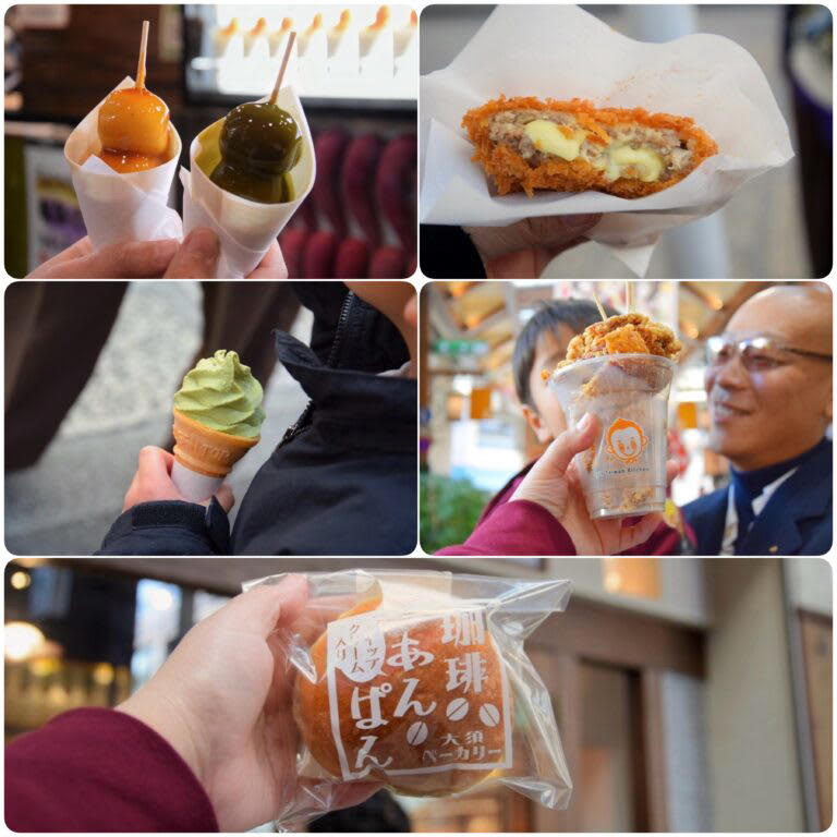 水色亭「トリプルチーズメンチカツ」400円, 水色亭「ソフトクリーム 抹茶」400円, 古都芋本舖「炙りみたらし」350円, 食べ歩きの合間にふらっと立ち寄った｢八坂庚申堂｣, 食べ歩きは｢銀閣寺｣を眺めながら, 番外編：大人も子どもも大興奮！｢ニンテンドーミュージアム｣, 安くて旨い！大須商店街の底力, 大須ベーカリー「珈琲あんぱん」230円, 李さんの台湾名物屋台「台湾唐揚げ」750円, お腹も心も満たされる、我が家の「食い倒れ」備忘録