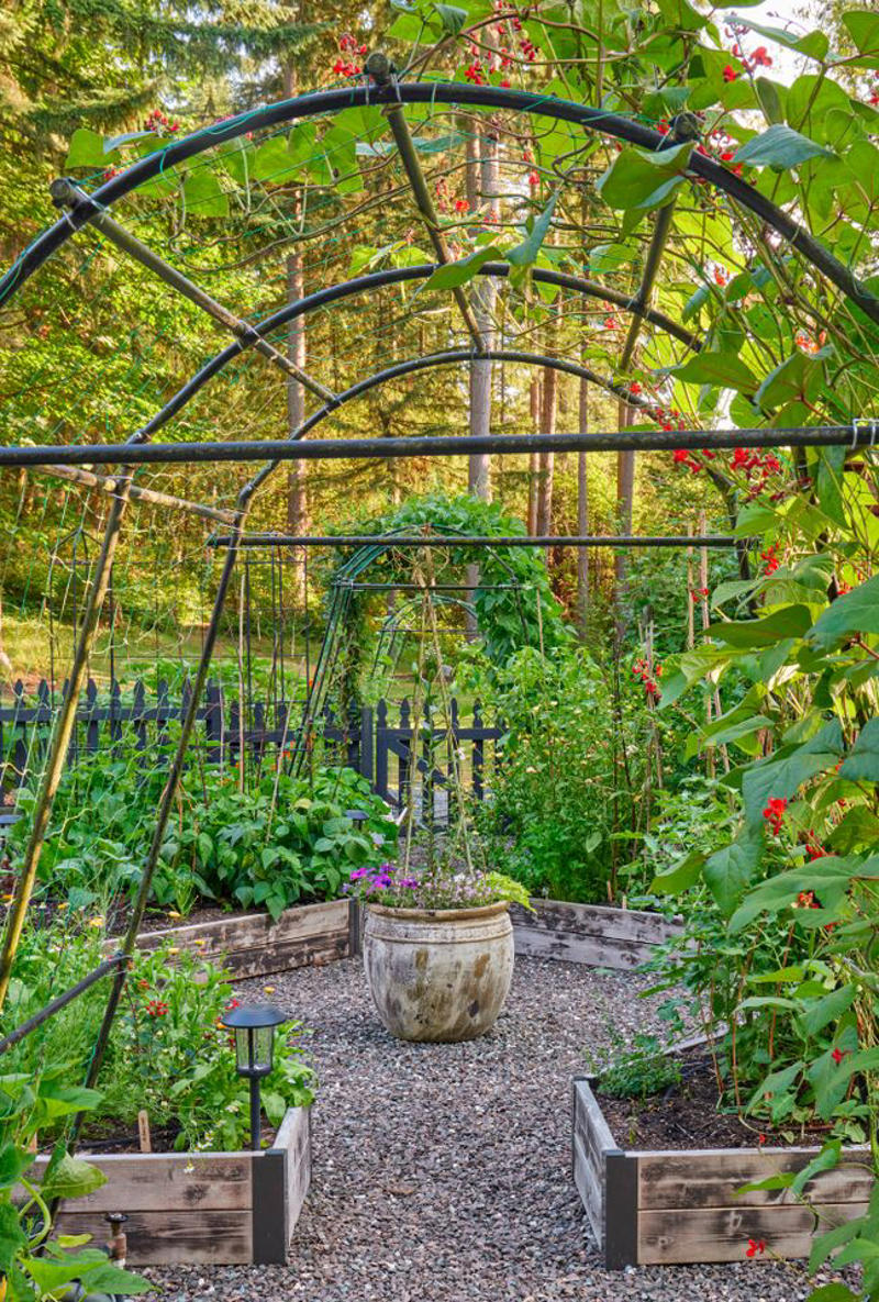 Make It Multi-Functional, Place a Series of Archways, Utilize an A-Frame, Be Bold with Color, Create Visual Anchors, Experiment with Shape, Opt for a Slim Profile, Let Container Edibles Climb, String Up a Support, Design a Bamboo Grid, Make It Industrial Strength, Create a Cohesive Statement, Go Rustic, Mix It Up