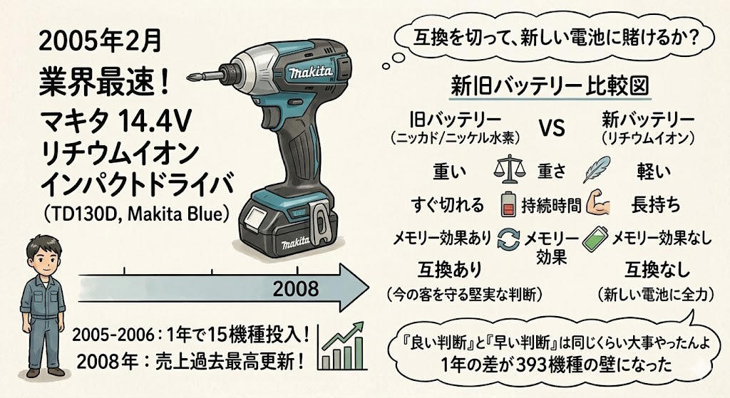 この記事で学べること, 21歳のモーター修理屋, 毎日壊れた工具を直してたら、最強の武器が手に入った, ハイコーキが1年遅れた「賭け」, なぜ電池1個で逃げられなくなるのか？, 「壊れない工具」より「すぐ直る工具」, 1万人の前でドリルが髪に絡まった男, 電子レンジも作る「工具メーカー」, まとめ：マキタが111年で証明した3つのこと
