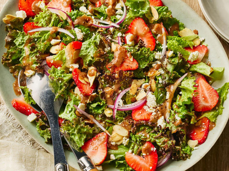 Spring Salad with Blueberry Balsamic Dressing, Asparagus, Cucumber, and Tomato Salad with Sesame Soy Vinaigrette, Emily's Strawberry Balsamic Salad, Radish Salad with Peas, Dandelion Salad, Easy Arugula Salad, Spring Strawberry Spinach Salad, Deliciously Sweet Salad with Maple, Nuts, Seeds, Blueberries, and Goat Cheese, Farro Salad with Asparagus and Parmesan, Kaleb's Spring Spinach Salad, Spinach and Mushroom Salad, Rhubarb Spinach Salad, Asparagus, Snow Pea, and Radish Salad, Springtime Ham and Spinach Salad, Spring Radish Salad with Egg and Garden Cress, Sandy's Simple Spring Lettuce Salad, Sugar Snap Pea and Blueberry Salad, Fava Bean Salad, Spinach and Orzo Salad, Easy Pea Salad
