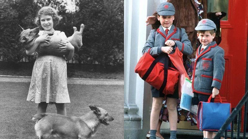 William, Harry, Charles, and more in their early years.