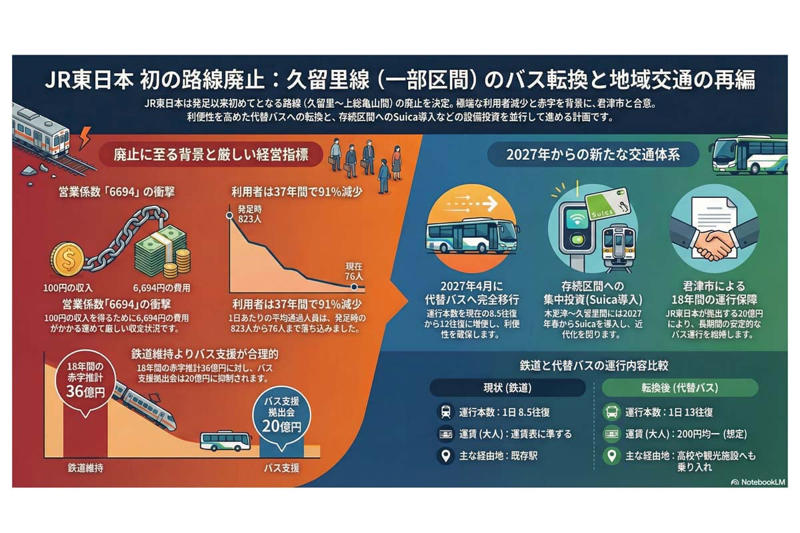 代替バスの費用を18年分負担, 路線バスでも存続が厳しい区間, “手切れ金”の方が安上がり, 「条件整えば廃止」という見通し