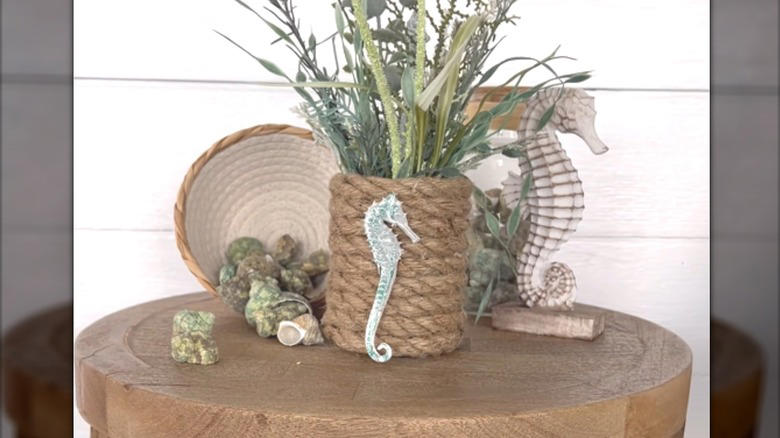 Repurpose a soup can into an adorable planter, Craft metal luminaries from empty soup cans, Transform a metal can into a unique bathroom vase, Make soup cans into chic, vintage-inspired desk organizers, Design a shabby chic carrying caddy from soup containers, Turn a ribbed can into a utensil crock, Decoupage metal cans into labeled pencil holders, Collect cans to make a wind chime, Hang a soup can as a basic bird feeder, Craft farmhouse decor with a smashed soup can, Transform a tin can into a nautical vase for coastal decor, Build a portable tool case out of metal cans, DIY an industrial wine rack from tin cylinders, Create festive tin can streamers
