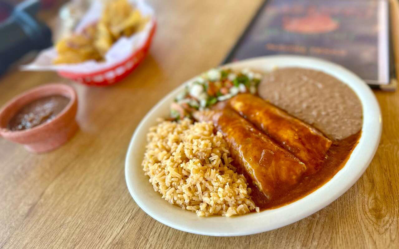 Filet mignon and frites at Hopfields, Quince and manchego empanada at Tzintzuntzan, Hunan pork stir-fry at Hunan Bistro, Pho at Pho Phong Lu, Pretzel "bagel" with lox at Easy Tiger, Pork chop at ATX Cocina, Chicken Parmesan at Birdie's Aiello's pop-up, Crab tostada at La Piscina, Beef enchiladas at Habanero, Tom kha at Thai Fresh, Related Reading, Subscribe