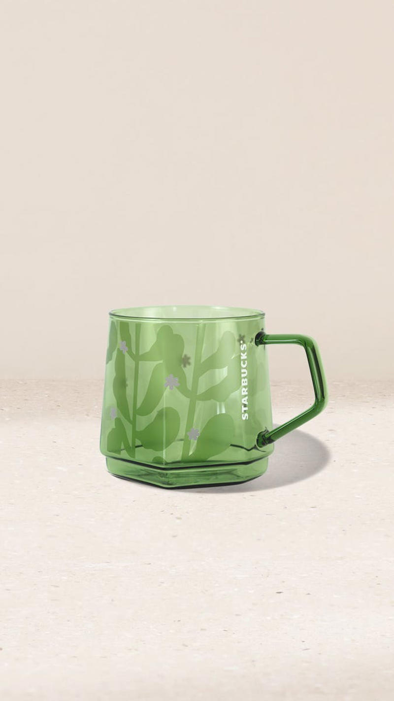 Matcha Splatter Mug, Matcha Glass Cold Cup, Rippled Glass Cup, Rippled Matcha Mug, Botanical Glass Mug, Botanical Stainless Steel Cold Cup, Dream in Green Tumbler