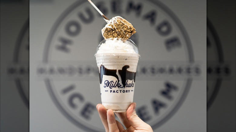 The Campfire S'mores from Milkshake Factory Matcha milkshake from Mooyah, Top of the Morning from The Crazy Masons, Red Velvet Cookie Crazyshake from Black Tap Craft Burgers & Beer, The Campfire S'mores from Milkshake Factory, Galaxy Shake Holy from HolyShakes