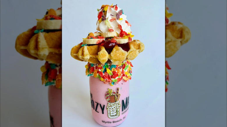 Top of the Morning from The Crazy Masons Matcha milkshake from Mooyah, Top of the Morning from The Crazy Masons, Red Velvet Cookie Crazyshake from Black Tap Craft Burgers & Beer, The Campfire S'mores from Milkshake Factory, Galaxy Shake Holy from HolyShakes