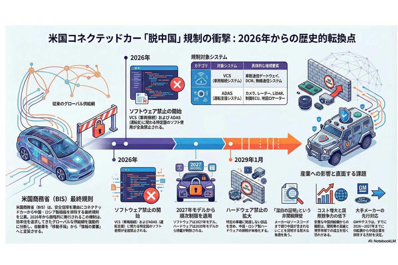 米国が中国製車載ソフトを全面禁止, BIS最終規則の経緯, 脱中国を加速する米国自動車産業, ソフト分野における中国完全排除の可否, ソフト開発会社移転による経済活性化の可否, 中国の世界的利権崩壊の可否, 米中首脳会談という分岐点