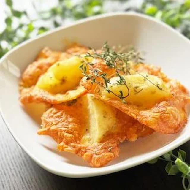 ハーブとチーズのクリスピーポテト, 鶏ひき肉の揚げワンタン, 春菊とまいたけのキッシュ, くるくるアスパラ春巻き, かずさんのプロフィール
