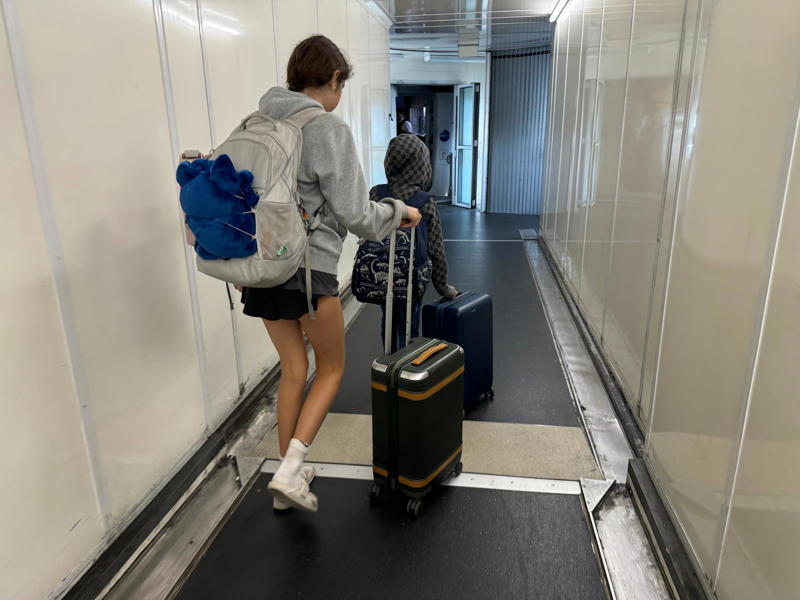 I limit how many clothes, shoes, and toiletries we bring, I lower cleanliness standards and do laundry as we go, I don't bring "just in case" items, I use the right tools