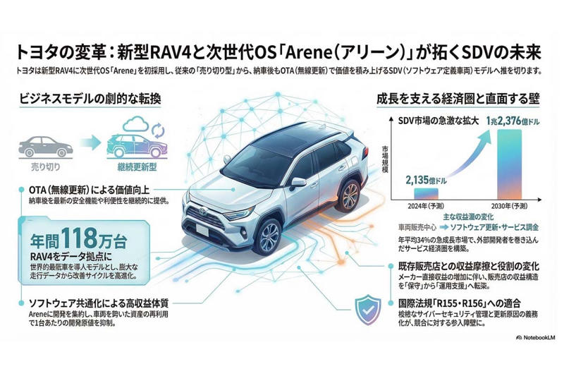 トヨタアリーンの転換, 開発コストの削減, 中古車価値の変化, データ優位性の確立, セキュリティ規制の壁, 統治機構としてのアリーン