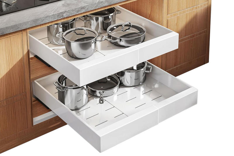 Best Amazon Kitchen Storage Products, Putting frequently used items up high in cabinets, Not cable-managing small countertop appliances, Tossing pots, pans, and their lids in lower cabinets, Using opaque food storage containers, Using drawer space for things that can be hung, Forgetting to make labels, Shoving items to the back of the pantry, Not optimizing deep cabinet shelves, Having too many water bottles, Buying too many of the wrong drawer organizers