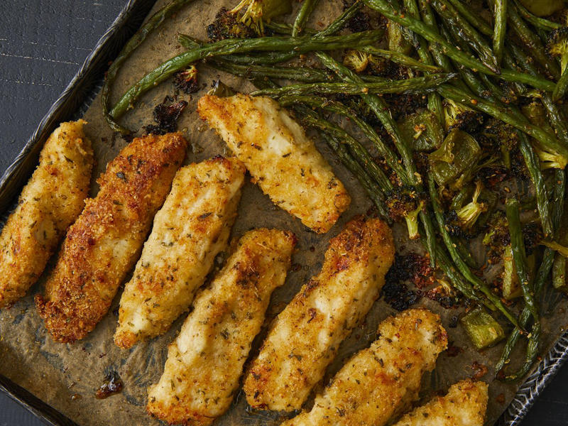 Easy Vegan Sheet Pan Roasted Cauliflower, Tomatoes, and Garbanzo Beans, Sheet Pan Lemon Butter Garlic Shrimp with Asparagus, Sheet Pan Parmesan Chicken and Veggies, Pierogi Sausage Sheet Pan Dinner, Sheet Pan Nachos, Sheet Pan Garlic Butter Steak Bites with Veggies, Roasted Cod Nicoise