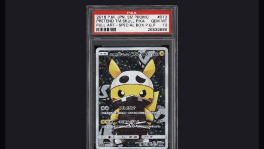 1. Pretend Team Skull Pikachu - 2018, 2. Pretend Team Skull Pikachu - 2026, 3. Poncho Rayquaza Pikachu - 2022, 4. Poncho Rayquaza Pikachu - 2025, 5. Poncho Charizard Pikachu - 2022, 6. Poncho Charizard Pikachu - 2025, 7. Pretend Gyarados/Magikarp Pikachu - 2017, 8. Pretend Gyarados/Magikarp Pikachu - 2026