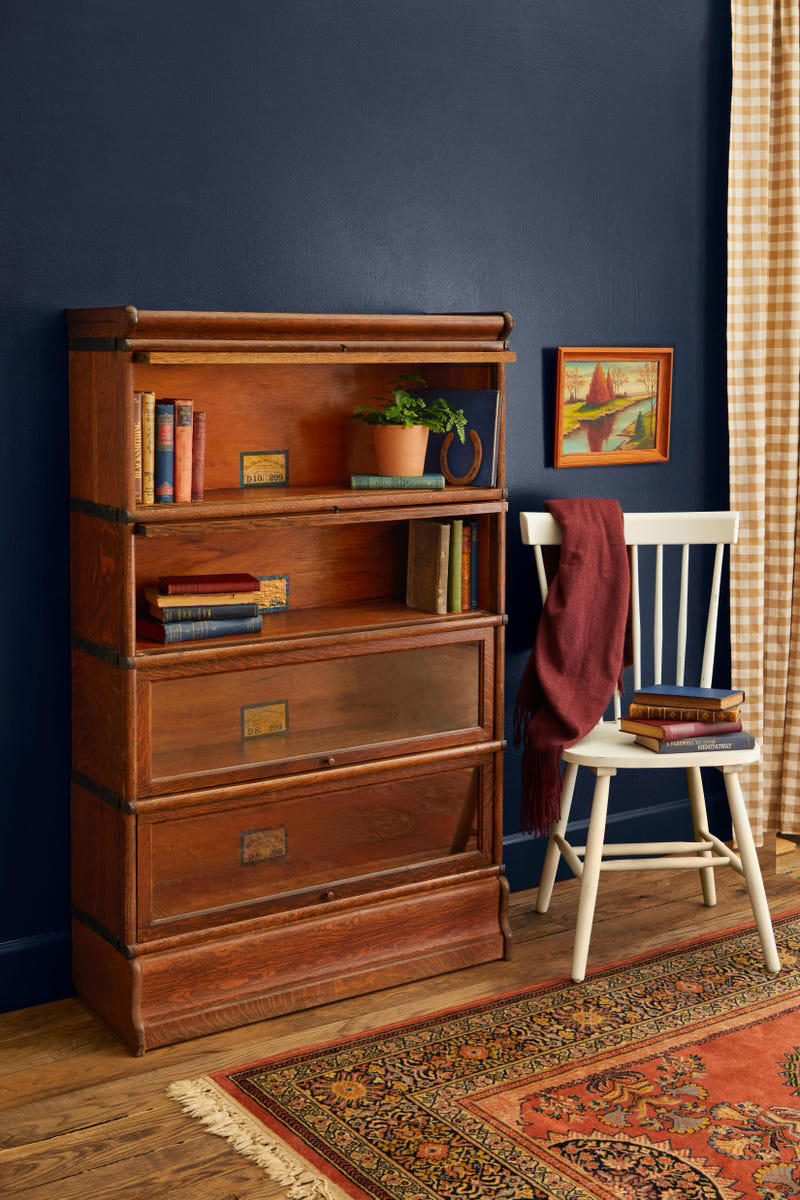 Barrister Bookcase, Micro Mosaic Frames, Andirons, Cuckoo Clocks, Bouillotte Lamps, George II Mirrors, Wooden Checker Boards, Spool Tramp Art Furniture, American Hooked Rugs