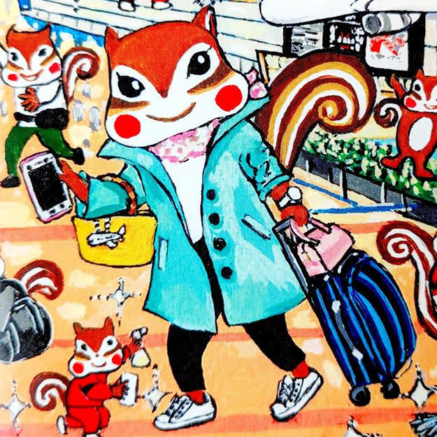 羽田空港では、リスが描かれた「限定パッケージクッキー」を販売中です。, 空港を楽しむ、リスたちの姿が描かれたパッケージ。, 4つずつ包装されているから、湿気らずに保管できます。, コロンとしたクッキーに、たっぷり粉糖がかかっています。, 口の中で溶けていく、“サクほろ感”がたまらない！, ほどよい甘さと、香ばしいくるみの相性がばつぐんです。, おみやげにぴったりな、かわいくておいしいクッキーです。, サクサクのクッキーなら、無印良品「ショコラのブールドネージュ」もおすすめです。, 上品な甘さでおいしい！サクサク食感もたまりません。