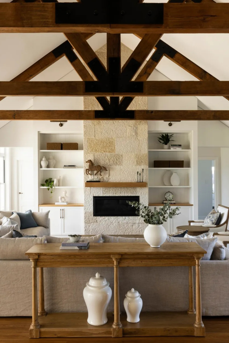 What are some of the key design elements of barn houses?, 23 modern barn-style houses with design ideas to inspire, A barn house with waterfront views , The Little Red Barn , Port Farm , A shed conversion in the Scenic Rim , Black & Bright alpine stay , An 1880s red farmhouse , An eco-friendly family home , The Barn at Rangeview , The classic barn-style house , The Highlands Black Barn , A barn-style new build , Two barns on a biodynamic farm , A barn conversion , The Sir George , Monochromatic barn house , A barn-style home in the Wolgan Valley , A European-inspired brick barn , Modern barn home , Barn-style beach house , A cosy country farmhouse , A country retreat with alpine style , An interior designer’s highlands weekender , A Queensland pool house , What is the difference between a barndo and a barn-style house?, What is the difference between a barn house and a farmhouse?, Are barn-style houses cheap to build?