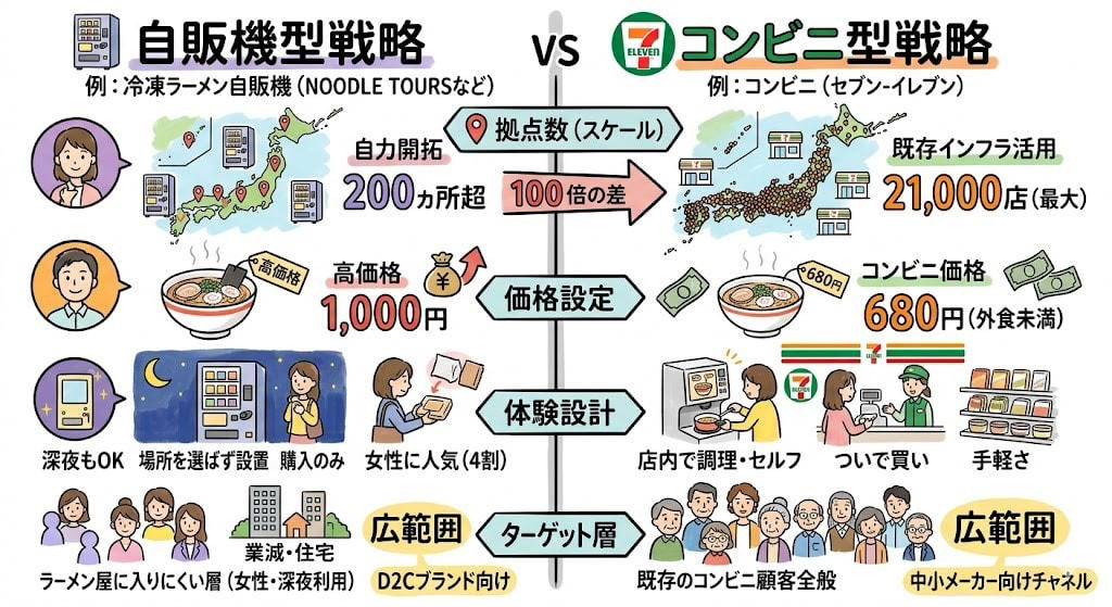 この記事で学べること, 蓋を開けた瞬間、ラーメン屋の匂いがした, なぜ680円で外食レベルが出せるのか。「3大コストスキップ」, これ「解凍」やない。「調理」してる, セブンカフェが30年かけて証明したこと, もう1つの挑戦者。冷凍ラーメン自販機との「100倍の差」, セブンの勝ちパターン：「常識」を壊して、仕組みをコピペする, まとめ：セブンの「できたて麺」から盗める5つのこと