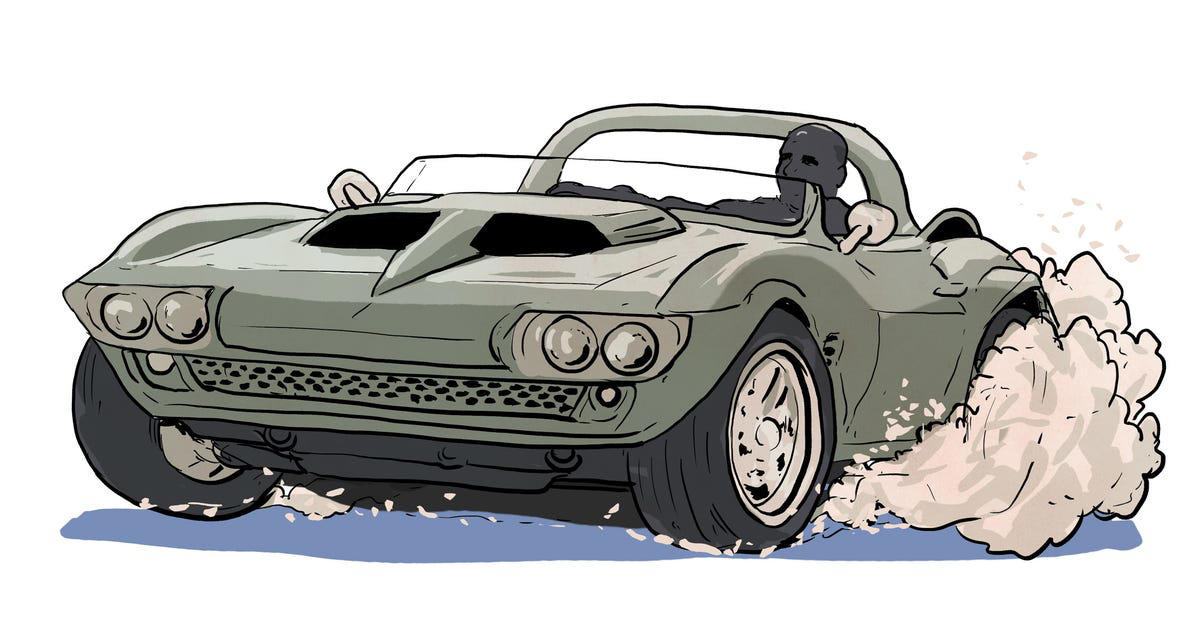 The Big Lebowski, John Wick, The Transporter, Death Proof, Baby Driver, Crank: High Voltage, The Fast and the Furious, Gone in Sixty Seconds (2000), Fast Five, Mad Max: Fury Road, Ford v Ferrari, Death Race (2008)