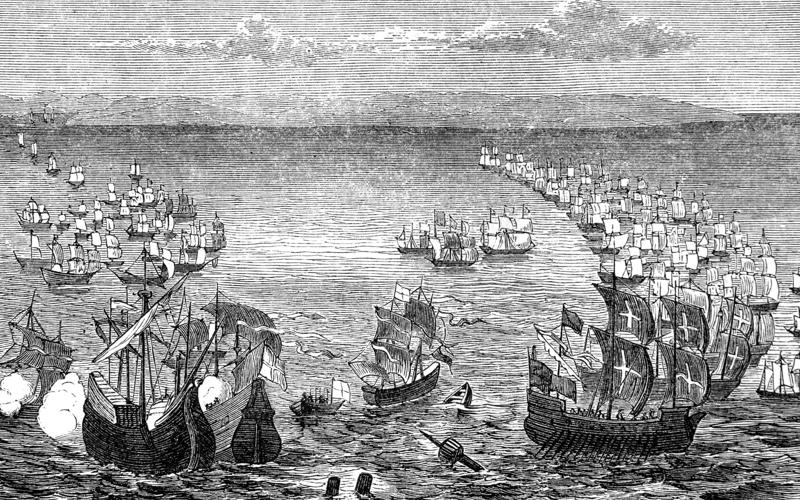 Battle of Trafalgar, Spain, When: October 21, 1805, Nelson’s Dockyard, Antigua, Established: 1704, Battle of Santo Domingo, Dominican Republic, When: February 6, 1806, Royal Naval Dockyard, Bermuda, Established: 1795, Battle of Quiberon Bay, France, When: November 20, 1759, The fight against the Spanish Armada, English Channel/Thames Estuary, When: July-August, 1588, Battle of Sluys, Netherlands, When: June 24, 1340, Battle of Jutland, Denmark, When: May 31-June 1, 1916, Battle of Taranto, Italy, When: November 11-12, 1940, Blackbeard’s last stand, North Carolina, When: November 22, 1718