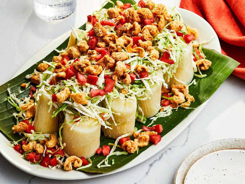 Charred Cabbage Salad with Pecan Dukkah and Chile-Lime Butter, One-Pot Creamy Cabbage Pasta, Korean Cabbage Pancakes, Buttery Irish Cabbage, Apple Cider–Braised Cabbage, Gingery Creamed Kale and Cabbage, Caramelized Cabbage with Caraway-Chili Crisp, Charred Cabbage with Coconut, Garlic, and Chili Crisp, Cabbage and White Bean Soup with Crispy Prosciutto, Feta and Cabbage Pierogi, Coconut-Lime Chicken and Cabbage Salad, Charred Cabbage with Ssamjang Butter, Coconut-Cabbage Soup with Lemongrass, Braised Chicken Thighs with Sauerkraut, Sautéed Cabbage with Herbs, Niños Envueltos Dominicanos (Dominican Stuffed Cabbage Rolls), Mul Kimchi (White Kimchi), Red Cabbage Salad with Baked Cherries, Apples, and Almond Dukkah, Buttery Cabbage-and-Sausage Pasta, Lillian’s Whole Stuffed Cabbage, Classic Coleslaw, Cabbage and Speck Panade, Braised Red Cabbage with Apples and Bacon, Napa Cabbage Pockets with Tofu, Pan-Seared Skirt Steaks with Carrot Puree and Braised Cabbage, Vigorón (Nicaraguan Cabbage and Yuca with Chicharrones), Charred Cabbage Wedges with Anchovies and Parmesan, Corned Beef and Cabbage, Quick Red Cabbage Slaw, Potato and Smoked Fish Cabbage Rolls, Red Cabbage Salad with Fennel, Orange, and Pepitas, Avocado and Cabbage Slaw, Meat-Stuffed Cabbage Cakes, Red Cabbage Stir-Fry with Coconut