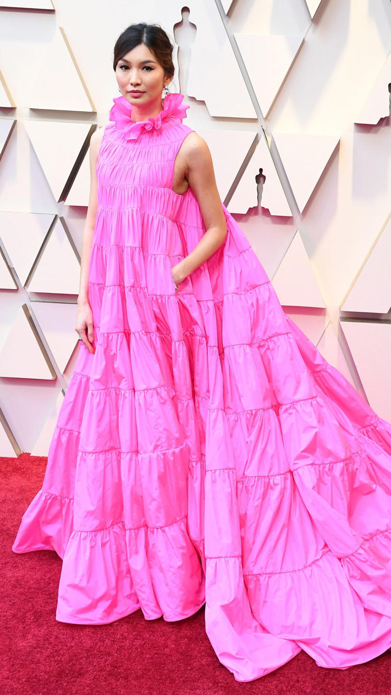 Ariana Grande in Schiaparelli Couture and De Beers Jewellery , Zoe Saldaña in Custom Saint Laurent and Cartier High Jewellery , Margaret Qualley in Chanel , Selena Gomez in Ralph Lauren and Bvlgari High Jewellery , Elle Fanning in Sarah Burton For Givenchy and Cartier Jewellery , Quannah Chasinghorse in Red Berry Woman , Jennifer Lawrence in Dior , Danai Gurira in Jason Wu and Messika , Jessie Buckley in Rodarte , Zendaya in Custom Valentino , Janelle Monáe in Ralph Lauren , Gemma Chan in Valentino , Saoirse Ronan in Calvin Klein , Margot Robbie in Chanel , Ruth Negga in Valentino , Zendaya, Vivienne Westwood , Cate Blanchett in Armani Privé , Lupita Nyong’o in Prada , Jennifer Lawrence in Christian Dior , Anne Hathaway in Valentino , Diane Kruger in Chanel , Sarah Jessica Parker in Chanel , Marion Cotillard in Jean Paul Gaultier , Penélope Cruz in Atelier Versace , Gwyneth Paltrow in Zac Posen , Michelle Williams in Vera Wang , Hilary Swank in Guy Laroche , Charlize Theron in Gucci , Angelina Jolie in Marc Bouwer , Jennifer Lopez in Valentino , Halle Berry in Elie Saab , Björk in Marjan Pejoski , Renée Zellweger in vintage Jean Dessès , Gwyneth Paltrow in Ralph Lauren , Sharon Stone in Gap and Vera Wang , Cher in Bob Mackie , Courtney Love in Versace , Nicole Kidman in John Galliano for Christian Dior , Winona Ryder in Chanel , Kate Winslet in Vivienne Westwood , Claudia Schiffer in Versace , Winona Ryder in Badgley Mischka , Cindy Crawford in Hervé Léger , Juliette Lewis in vintage gown , Martha Plimpton in vintage gown , Jamie Lee Curtis in Marlene Dietrich vintage , Farrah Fawcett in Stephen Burrow , Cher in Bob Mackie , Elizabeth Taylor in Edith Head , Barbra Streisand in Arnold Scaasi , Grace Kelly in Edith Head