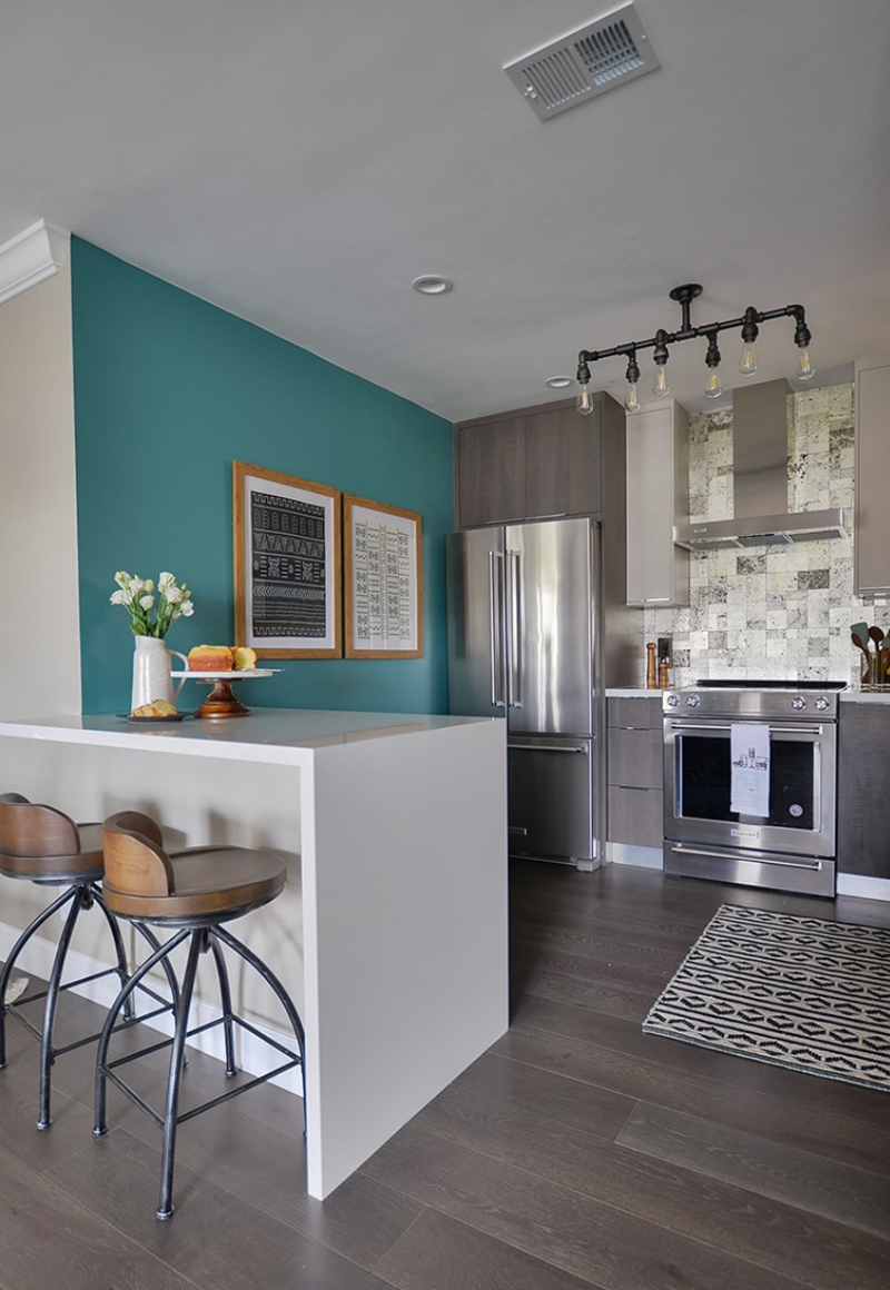 Take Advantage of Ceiling Height , Utilize Every Part of the Kitchen , Utilize Ledges on the Wall, Try an Accent Wall With Wallpaper , Layer Color and Texture , Go Small With Your Desk , Install Plenty of Shelves , Incorporate a Bar Cart, Upgrade the Bathroom , Remove Unnecessary Walls , Choose Simple Dining Furniture, Make Room for Storage , Paint Everything White , Use Double-Duty Furniture, Rethink Your Seating , Install a Murphy Bed , Create a Gallery Wall , Create a Multifunctional Dining Space , Maximize Kitchen Space