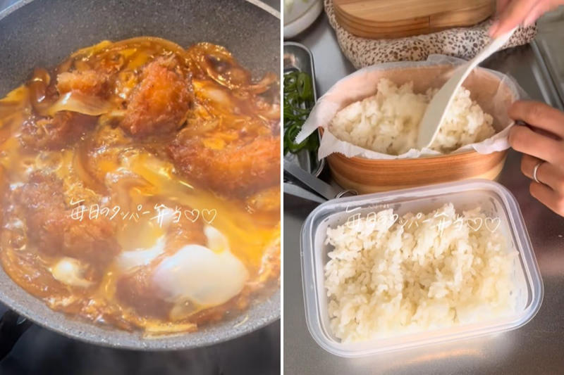 【海老カツ丼弁当】具材を用意して甘辛に調理していきます, 【海老カツ丼弁当】ご飯の上に卵とじをどっさりとのせます, 【海老カツ丼弁当】ボリューム満点で美味しそうなお弁当の完成, 食の節約が“一生の安心”に変わる？2026年、お弁当で整える「インフレに負けない家計」の作り方, 東京都「幕の内弁当」の価格推移, 東京都「にぎり寿司弁当」の価格推移, 「作る喜び」を、家族を支える「資産」へ