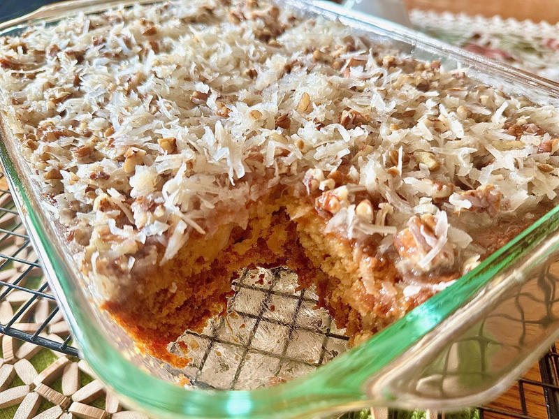 Creamsicle Sheet Cake, Chocolate Snack Cake, Banoffee Snack Cake, Peanut Butter Fudge Cake, Cinnamon Sugar Snack Cake, Berries-and-Cream Bars, Moist Zucchini Cake, Peanut Butter Sheet Cake, Zucchini Cake with Cream Cheese Applesauce Icing, Pumpkin Sheet Cake, Lemon Fluff Snack Cake, Easy Banana Cake, Tandy Cake, Polish Cream Cheese Coffee Cake, Cajun Cake, Easy Coconut Sheet Cake