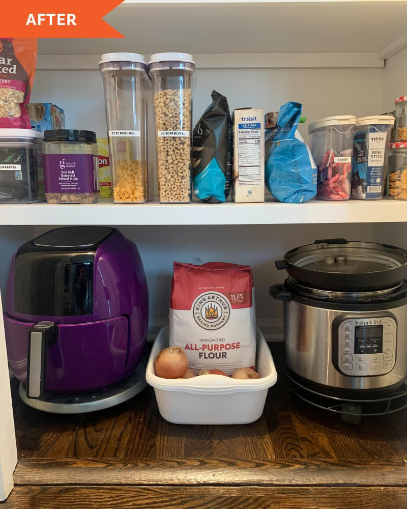 Collectors Hold! The Museum Putty, Non-Skid Grip Shelf Liner Drawer, OXO Good Grips Airtight POP Medium Cereal Dispenser (3.4 Qt), The Home Edit By iDesign Stacking Pantry Bin, Madesmart Expandable Pantry Shelf &amp; Spice Organizer, iDesign Lazy Susan Cabinet Bin