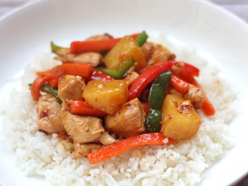 Monday: Broccoli and Rice Stir-Fry, Tuesday: Sweet and Sour Chicken Stir-Fry, Wednesday: Broccoli and Chicken Stir-Fry, Thursday: Ground Turkey Stir-Fry with Vegetables, Friday: Black Pepper Beef and Cabbage Stir-Fry, Saturday: Shrimp and Asparagus Stir-Fry, Sunday: Myra's Basil Chicken Stir-Fry
