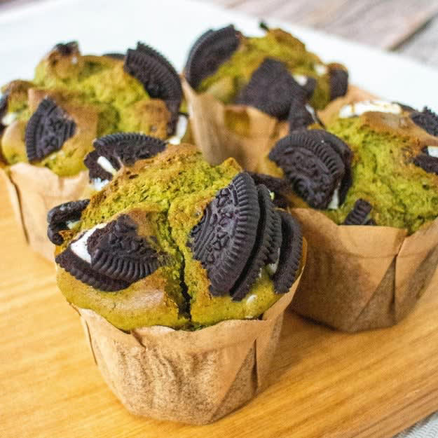 抹茶のクレープロール, 【ウチではケーキより人気です】フライパンに「ぐるぐる」するだけ！お店級の抹茶クレープロールのレシピ, ココアクッキー＆抹茶のマフィン, 「これ、お店の？」って聞かれる♡ホットケーキミックスで作る、抹茶とオレオのマフィン, 抹茶あんこクッキー, 【余ったあんこが大変身！】ホットケーキミックスで失敗知らず♪抹茶あんこのしっとりソフトクッキー