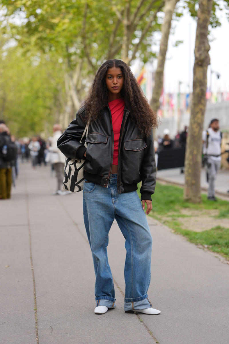 Boyfriend jeans and slingback flats, Straight-leg jeans and penny loafers, Puddle jeans and ballerina flats, Barrel jeans and Mary Janes, High-rise jeans and cap-toe flats