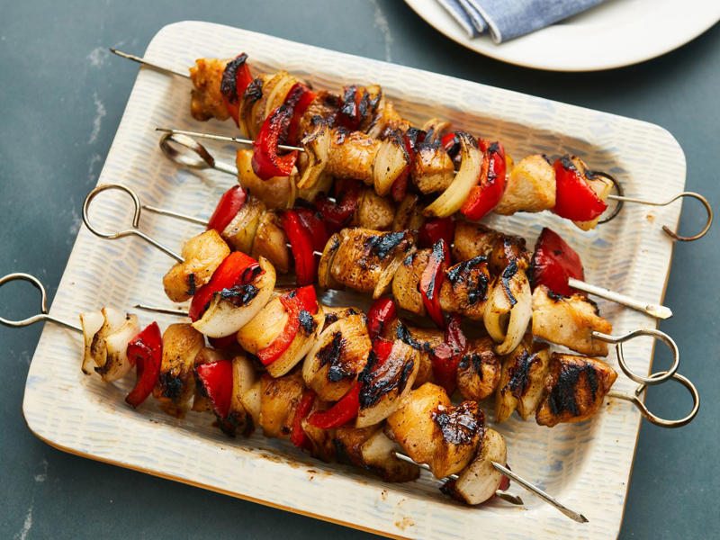 Bacon Ranch Chicken Skewers, City Chicken, Easy Chicken Satay, Shish Tawook Grilled Chicken, Chicken Souvlaki with Tzatziki Sauce, Chicken and Chorizo Skewers, Lemon Garlic Butter Chicken Spiedini, Turkish Chicken Kebabs, Grilled Chicken Teriyaki Skewers with Miso Ranch, Chicken Kabobs Mexicana, Rosemary Ranch Chicken Kabobs, Jamaican Jerk Chicken, Moroccan-Spiced Chicken Skewers, Pineapple Chicken Tenders, Bang Bang Chicken Skewers, Chili-Lime Chicken Kebabs, Slayer's Sweet, Tangy, and Spicy Kabobs, Yummy Honey Chicken Kabobs, Chicken on a Stick