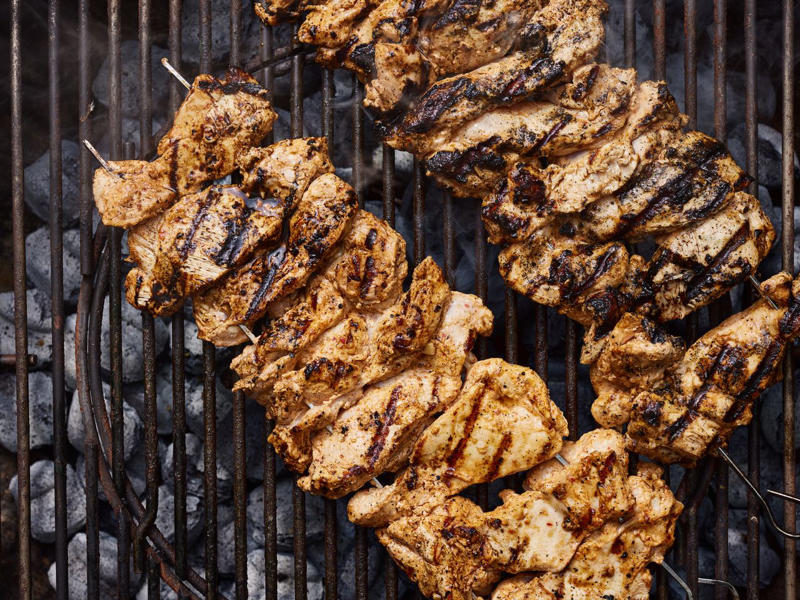 Bacon Ranch Chicken Skewers, City Chicken, Easy Chicken Satay, Shish Tawook Grilled Chicken, Chicken Souvlaki with Tzatziki Sauce, Chicken and Chorizo Skewers, Lemon Garlic Butter Chicken Spiedini, Turkish Chicken Kebabs, Grilled Chicken Teriyaki Skewers with Miso Ranch, Chicken Kabobs Mexicana, Rosemary Ranch Chicken Kabobs, Jamaican Jerk Chicken, Moroccan-Spiced Chicken Skewers, Pineapple Chicken Tenders, Bang Bang Chicken Skewers, Chili-Lime Chicken Kebabs, Slayer's Sweet, Tangy, and Spicy Kabobs, Yummy Honey Chicken Kabobs, Chicken on a Stick