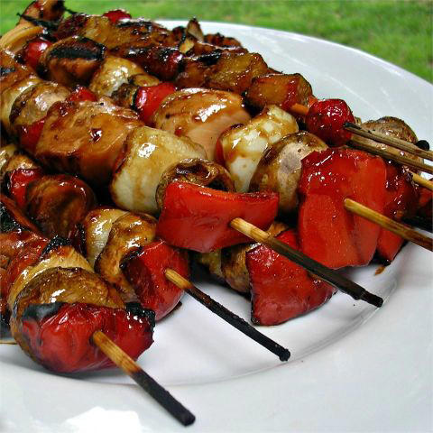 Bacon Ranch Chicken Skewers, City Chicken, Easy Chicken Satay, Shish Tawook Grilled Chicken, Chicken Souvlaki with Tzatziki Sauce, Chicken and Chorizo Skewers, Lemon Garlic Butter Chicken Spiedini, Turkish Chicken Kebabs, Grilled Chicken Teriyaki Skewers with Miso Ranch, Chicken Kabobs Mexicana, Rosemary Ranch Chicken Kabobs, Jamaican Jerk Chicken, Moroccan-Spiced Chicken Skewers, Pineapple Chicken Tenders, Bang Bang Chicken Skewers, Chili-Lime Chicken Kebabs, Slayer's Sweet, Tangy, and Spicy Kabobs, Yummy Honey Chicken Kabobs, Chicken on a Stick