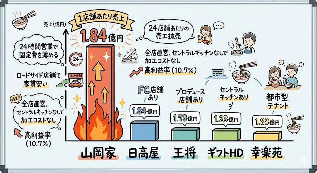 この記事で学べること, 深夜3時の国道。明かりが灯ってる店, 「火を止められない」から全部が決まった, 弁当屋の挫折が「全店直営」を決めた, 店舗数4倍の競合を売上で抜く「異常値」, M&amp;A元年に「何も買わなかった」, 意図しない3つの追い風, コメダ、ワークマン、業務スーパー。全部「あえて捨てた」会社, まとめ：「仕方なく」が全部を決めた5つの法則