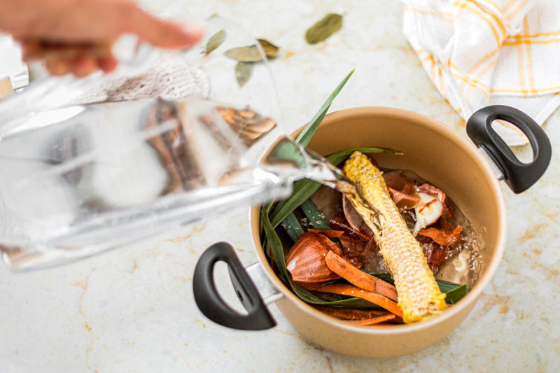 Use citrus peels in drinks, Don't throw away herb stems, Save food scraps for stock, Make pesto, Try making fried rice, Toss together a salad, Use leftovers in soups, There's always compost
