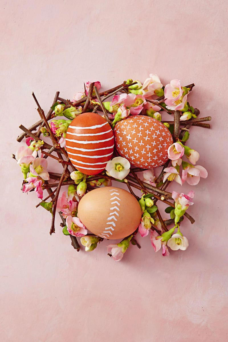 Polka-Dot Easter Eggs, Cross Stitch Eggs, Paint Marker Easter Eggs, Watercolor Easter Eggs, Gingham Easter Egg, Confetti Painted Eggs, Two-Tone Painted Easter Eggs, Lettuce Eggs, Emoji Easter Eggs, Painted Patterns, Graphic Black-and-White Eggs
