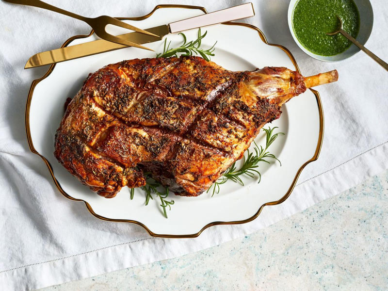 Lime Gelatin And Cottage Cheese Salad, Pineapple-Glazed Ham, Pear Salad, Coca-Cola Carrots, Herb-Crusted Roasted Leg of Lamb, Pineapple Casserole, Watergate Salad, Tee's Corn Pudding, Resurrection Rolls