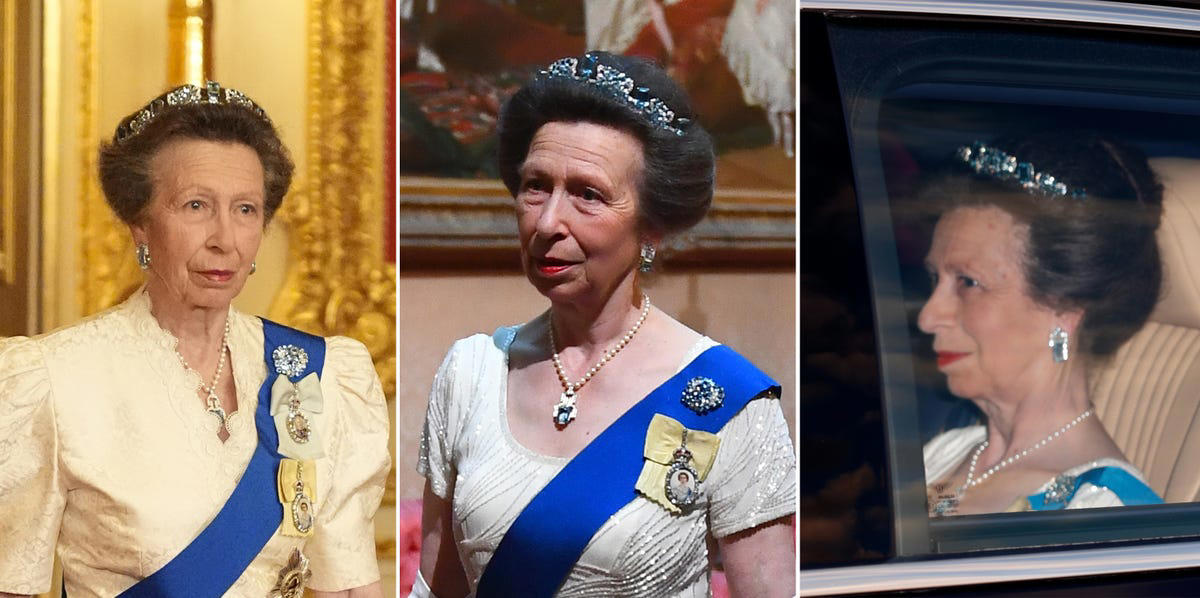 1. Princess Alice’s Meander Tiara, 2. Queen Mary’s Fringe Tiara, 3. Festoon Tiara, 4. Aquamarine Pineflower Tiara, 5. Halo Scroll Tiara