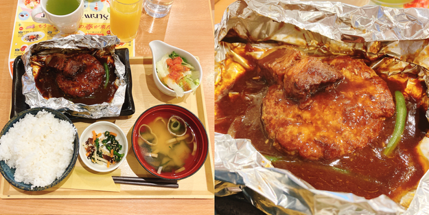 ココスでは、1000円以下で食べられる「ハンバーグ朝食」を販売中です。, 朝からハンバーグを楽しめる、ボリュームたっぷり朝食メニューです。, ハンバーグはふわふわ食感で、濃厚なビーフシチューと絡めて食べると絶品です！, ハンバーグの上にのっているビーフはとろとろで、上品な味わい。, サラダや小鉢のおかずもついてきて、満足度が高い！, 朝はドリンクバーもお得です。, 朝からお腹いっぱい食べられて、幸せな気持ちで一日をスタートできました！, モーニングといえば、ロイヤルホストの「ロイヤルホストモーニング ～コーンのポタージュ・サラダ付～」もおすすめ！