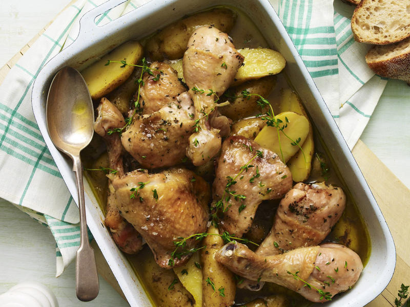 How to tell if your roast chicken is cooked,          Garlic butter roast chicken with heirloom tomatoes      ,          Best-ever air fryer roast chicken      ,          Roast chicken with cheesy green polenta      ,          Butterflied soy and ginger chicken      ,          Classic roast chicken with gravy      ,          Air fryer roast chicken with secret herbs and spices      ,          Chicken and artichoke pot roast      ,          French-style roast chicken      ,          Butterflied roast chicken with leek      ,          Roasted sumac chicken with baby vegetables      ,          Classic roast chicken      ,          Chicken in a pot      ,          Asian-style roast chicken      ,          Spanish-style roast chicken      ,          Cajun roast chicken with corn cream      ,          Moroccan roast chicken and cauliflower      ,          Tea brined roasted chicken      ,          Roast chicken with lemon and garlic      ,          Mustard roast chicken      ,          Paprika roast chicken with corn and polenta stuffing      ,          Roast chicken for two      ,          Roasted lemon thyme chicken      ,          Roast chicken with 40 cloves of garlic      ,          Tarragon roast chicken with crispy potatoes      ,          Garlic and oregano roast chicken      ,          Roast chicken with garlic potatoes and rosemary      ,          Lemon thyme and chilli roast chicken      ,          Roast chicken with broad beans and lemon      , Sides for your roast chicken dinner